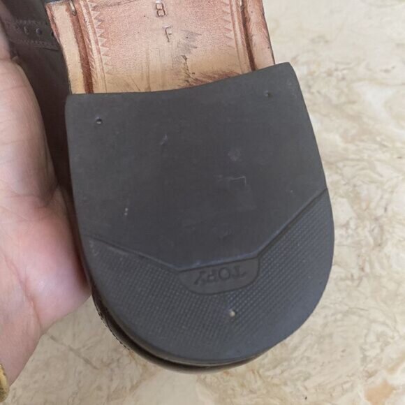 Vintage San Marino Classic Burgundy Leather Handmade Penny Loafers Size 8F - Picture 13 of 13